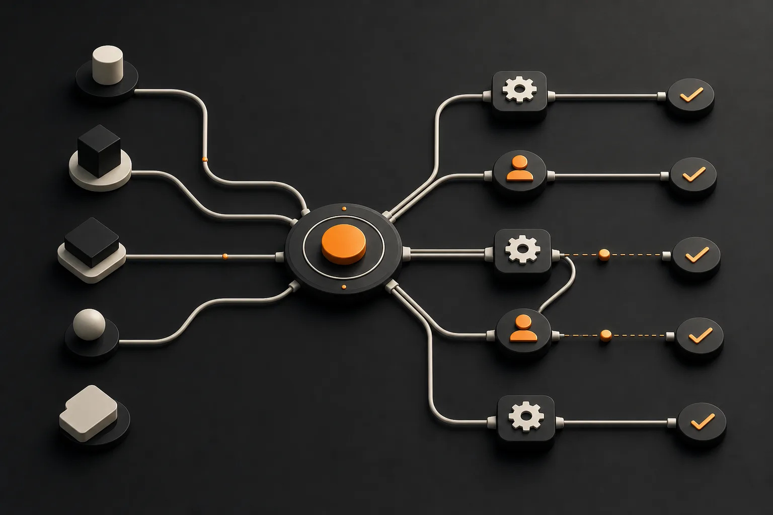 Rappresentazione di un workflow di follow-up commerciale tra automazioni e controllo umano